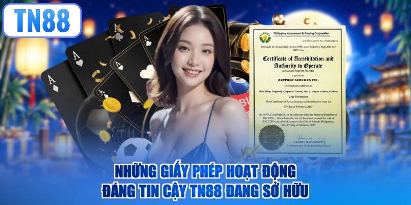 Những giấy phép hoạt động đáng tin cậy TN88 đang sở hữu